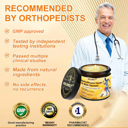 🎄🎁 Early Christmas Special|🌟Official Shop:Rolimey® Bee Venom Pain Relief Bone Healing Cream 👨‍⚕️(Reduction of joint swelling, pain, stiffness, redness, heat, muscle soreness and joint fatigue)