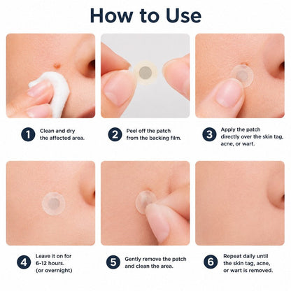 GFOUK® 2-in-1 Microneedle & Hydrocolloid Patch🍀 | Removes raised moles, acne, flat warts, and skin tags | Invisible patches for face and body