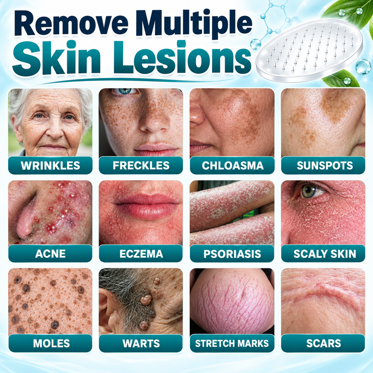 🎁👨‍⚕️GFOUK® 2026 Newly Upgraded 2-in-1 Microneedle Hydrocolloid Patches🍀  | Removes Raised Moles, Acne, Flat Warts, and Skin Tags | Improves Wrinkles, Scars, and Blemishes | Invisible Acne Patches for Face & Body