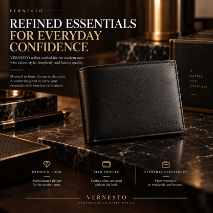 VERNESTO® Classic Slim Bifold Men’s Wallet – Refined Everyday Carry