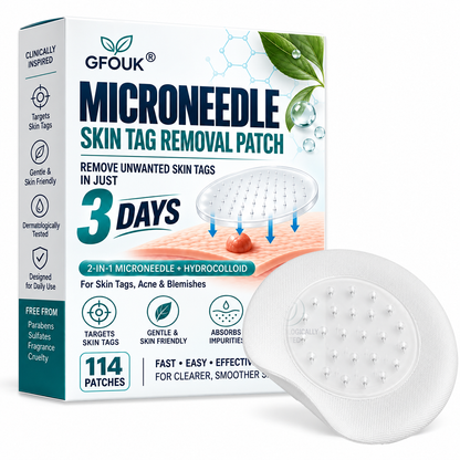 🎁👨‍⚕️GFOUK® 2026 Newly Upgraded 2-in-1 Microneedle Hydrocolloid Patches🍀  | Removes Raised Moles, Acne, Flat Warts, and Skin Tags | Improves Wrinkles, Scars, and Blemishes | Invisible Acne Patches for Face & Body