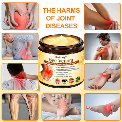 🌟👨‍⚕️🦴Official Shop:Rolimey® Bee Venom Pain Relief Bone Healing Cream 👨‍⚕️(Reduction of joint swelling, pain, stiffness, redness, heat, muscle soreness and joint fatigue)