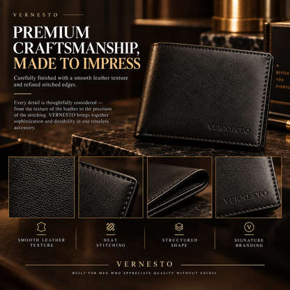 VERNESTO® Classic Slim Bifold Men’s Wallet – Refined Everyday Carry