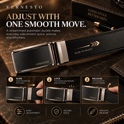 VERNESTO® Automatic Buckle Men’s Belt – Modern Business & Everyday Style
