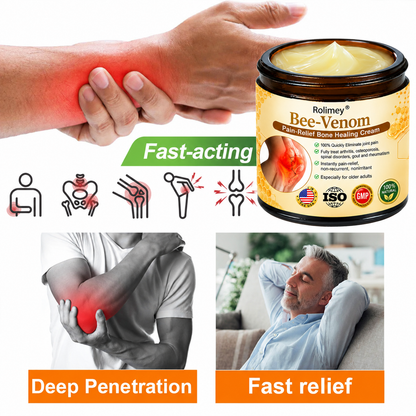 🎁👨‍⚕️Official Shop:Rolimey® Bee Venom Pain Relief Bone Healing Cream 👨‍⚕️(Reduction of joint swelling, pain, stiffness, redness, heat, muscle soreness and joint fatigue)