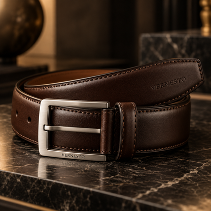 VERNESTO® Classic Brown Men’s Belt – Timeless Business & Everyday Style