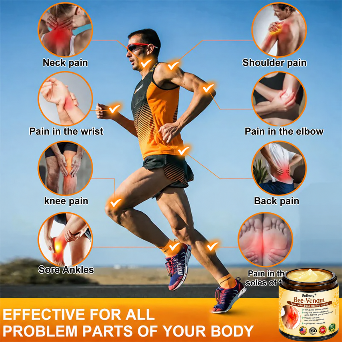 🎁👨‍⚕️Official Shop:Rolimey® Bee Venom Pain Relief Bone Healing Cream 👨‍⚕️(Reduction of joint swelling, pain, stiffness, redness, heat, muscle soreness and joint fatigue)