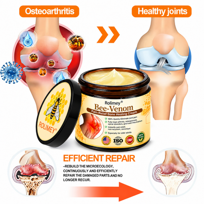 🌟👨‍⚕️🦴Official Shop:Rolimey® Bee Venom Pain Relief Bone Healing Cream 👨‍⚕️(Reduction of joint swelling, pain, stiffness, redness, heat, muscle soreness and joint fatigue)