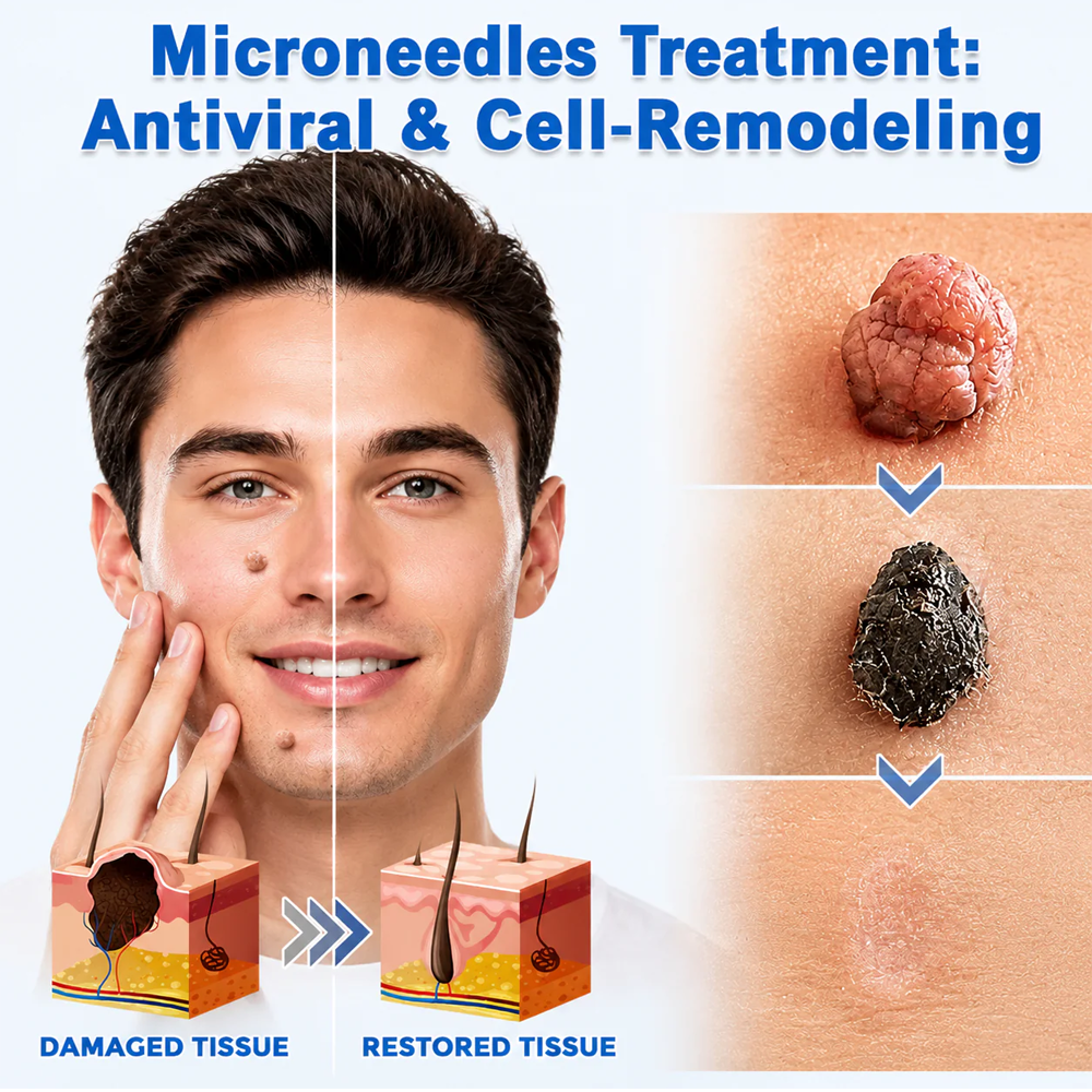 GFOUK® 2-in-1 Microneedle & Hydrocolloid Patch🍀 | Removes raised moles, acne, flat warts, and skin tags | Invisible patches for face and body