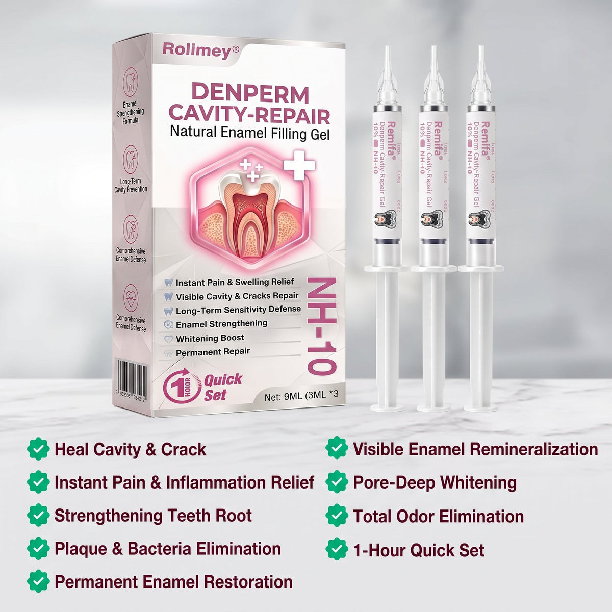 🇺🇸👩‍⚕️🦷😊Rolimey® DenPerm Cavity-Repair Natural Enamel Filling Gel