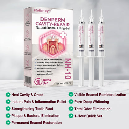 🇺🇸👩‍⚕️🦷😊Rolimey® DenPerm Cavity-Repair Natural Enamel Filling Gel
