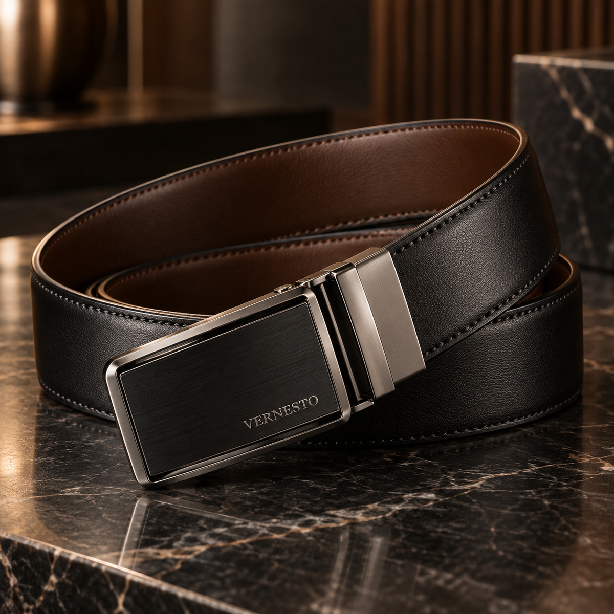 VERNESTO® Automatic Buckle Men’s Belt – Modern Business & Everyday Style